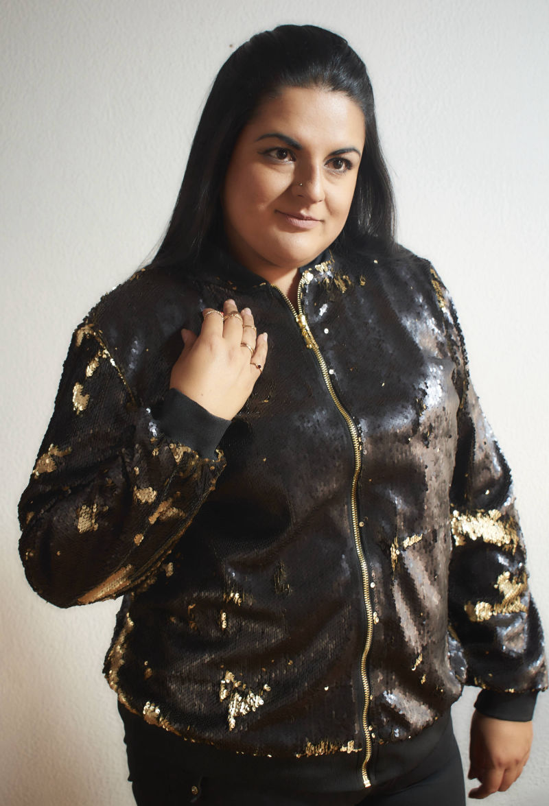 Chaqueta Lentejuela doble color de JoPlus Tallas Grandes Tallas XL a la XXL