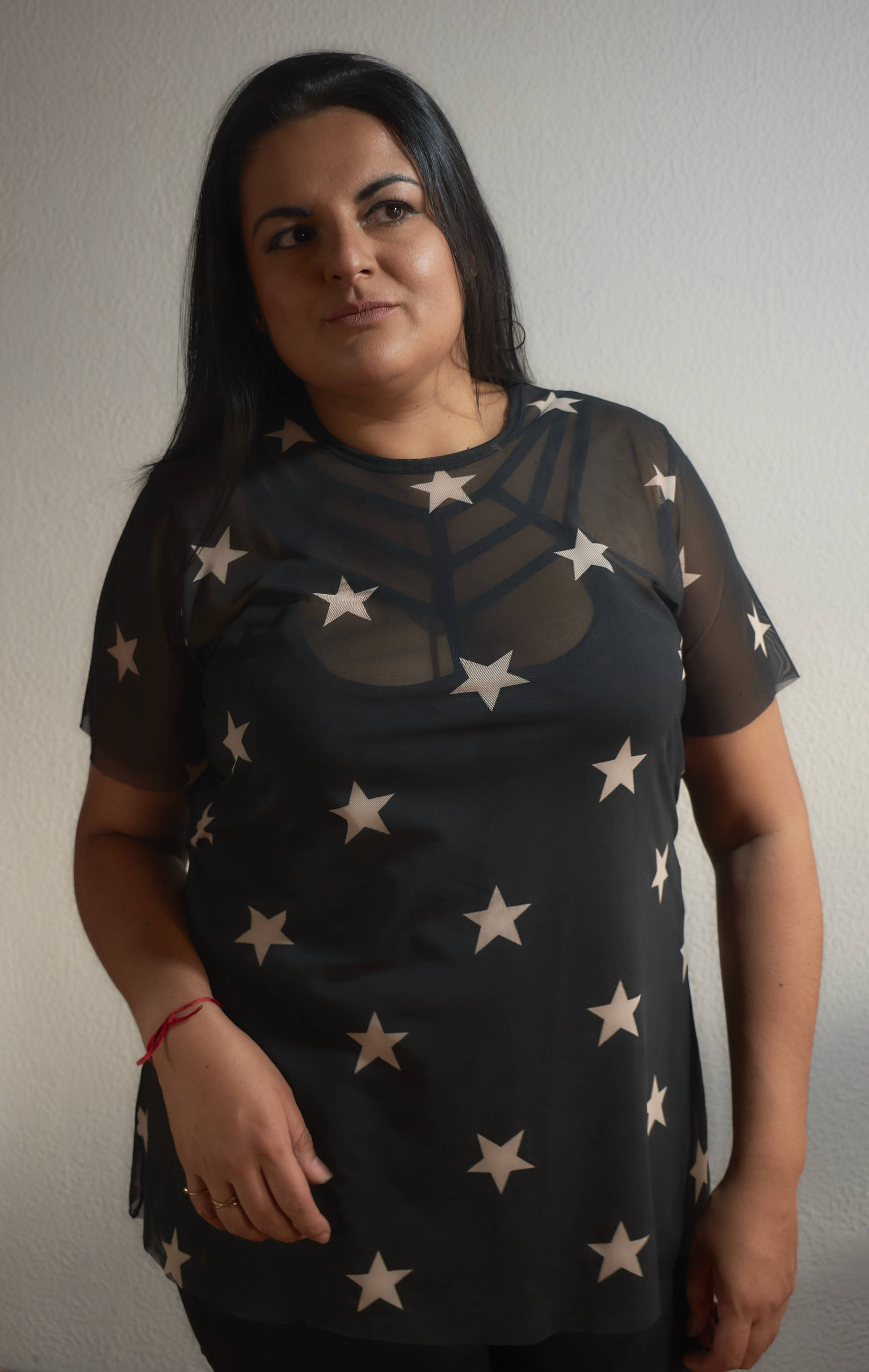 Blusa Mallatex de JoPlus Tallas Grandes color negro con estrellas
