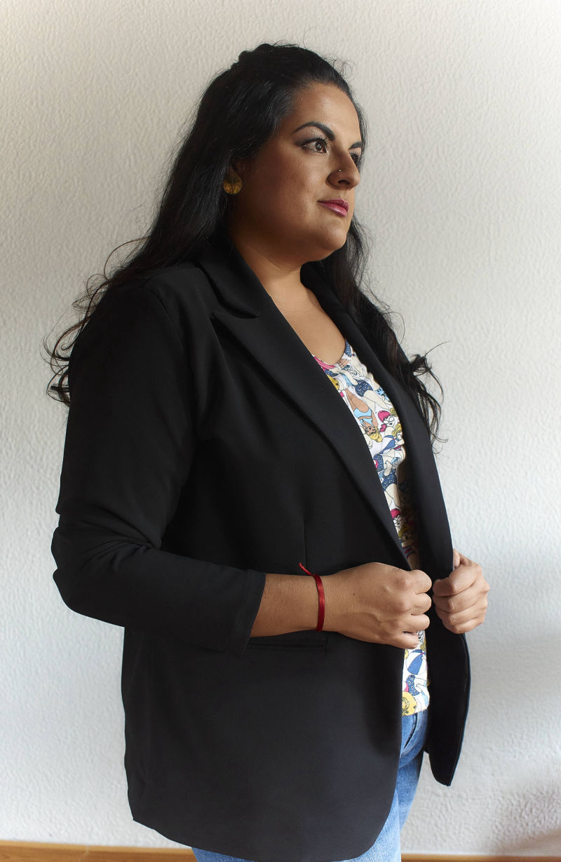 Chaqueta tipo blazer de JoPlus Tallas Grandes color negro Tallas XL a la XXL