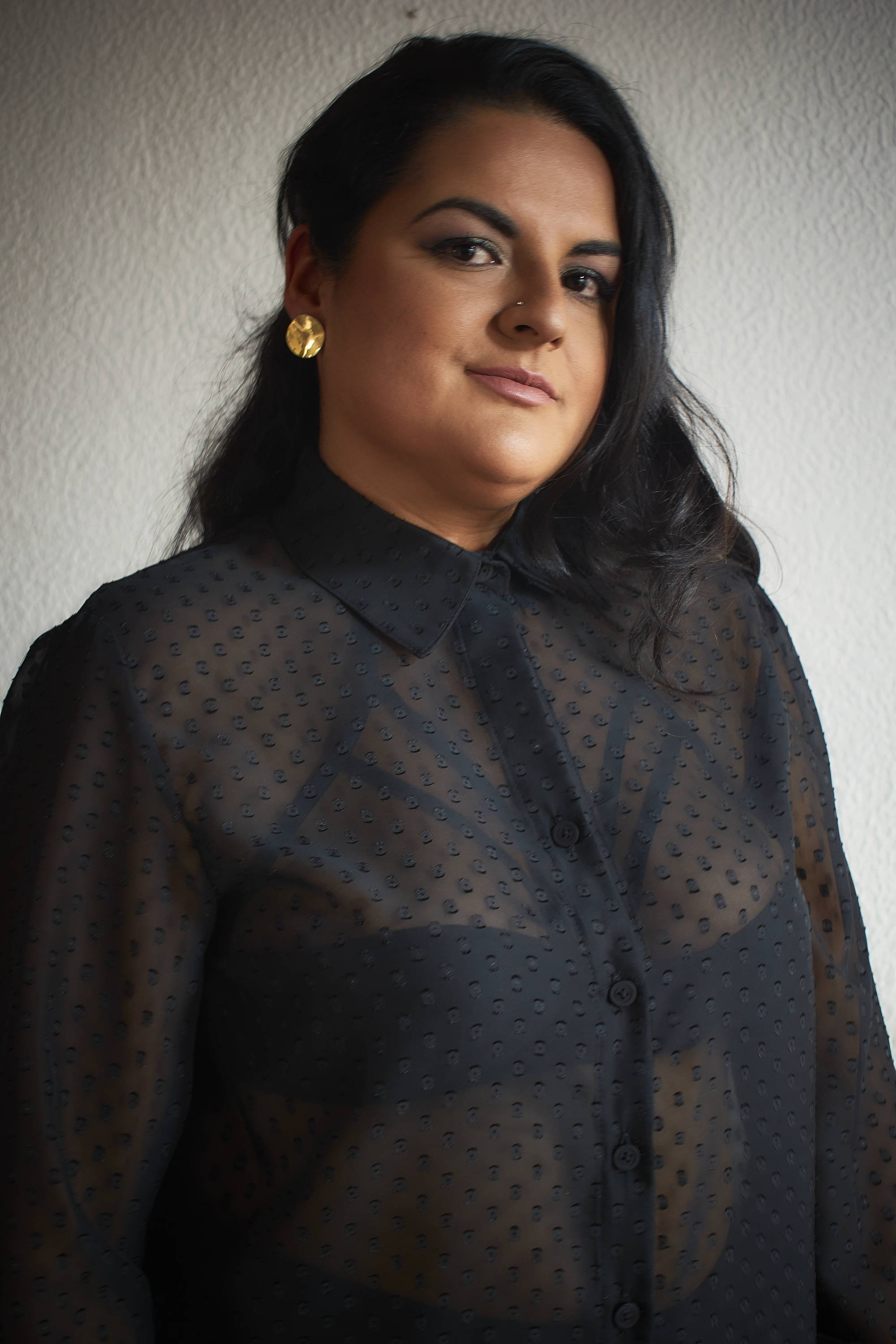 Blusa de JoPlus Tallas Grandes color negro con harnes Tallas XL a la XXL