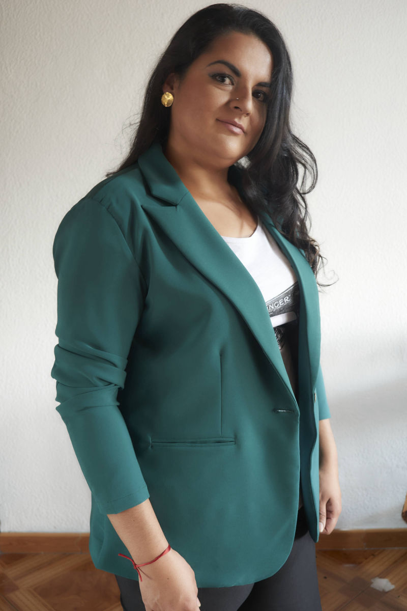 Chaqueta tipo blazer de JoPlus Tallas Grandes color verde Tallas XL a la XXL